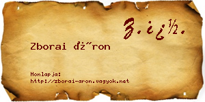 Zborai Áron névjegykártya